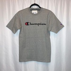 Champion Cotton Blend Gray Short Sleeve T Shirt Size Small